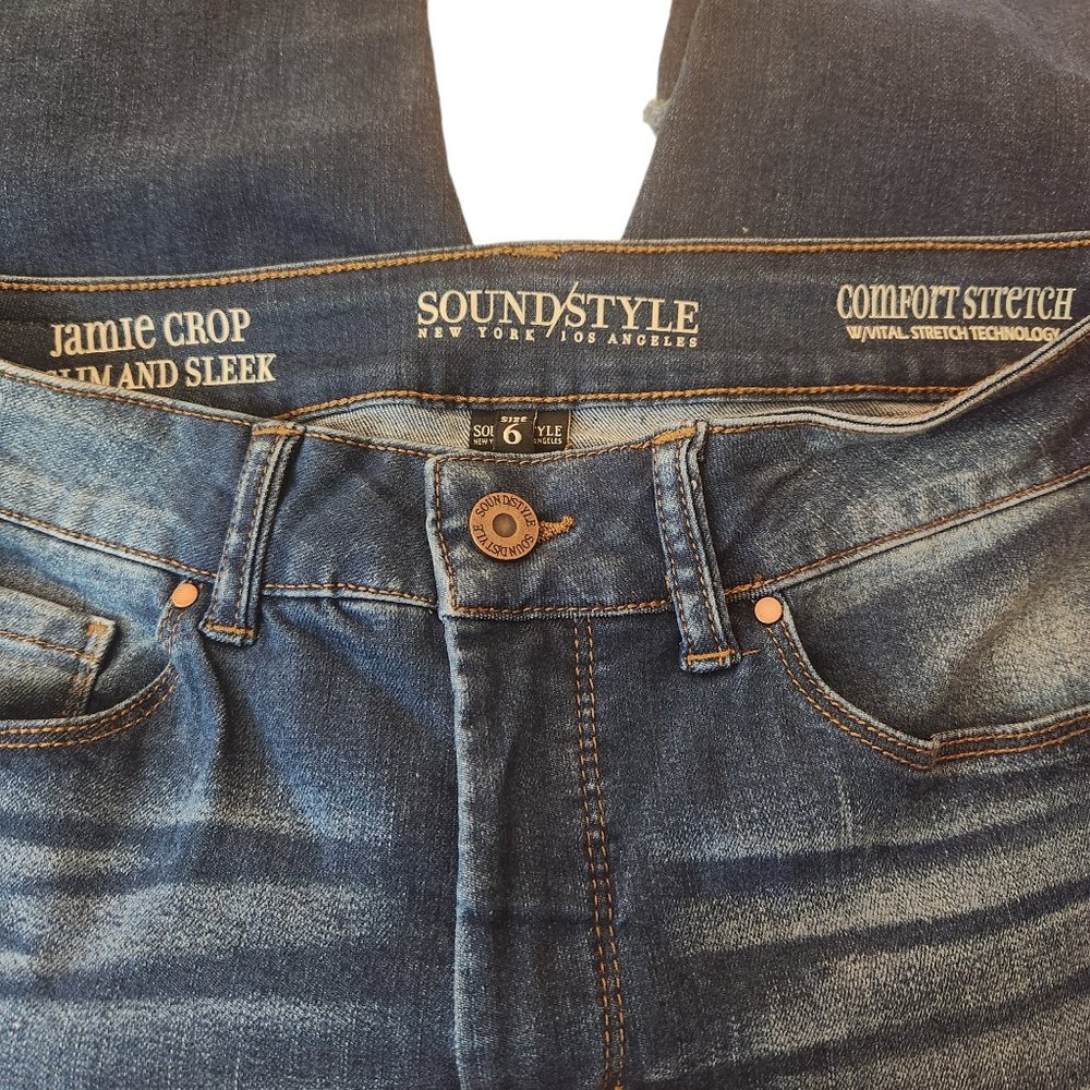 Sound/Style Jamie Crop Slim And Sleek Cropped Jeans Size 6 - Picture 2 of 9
